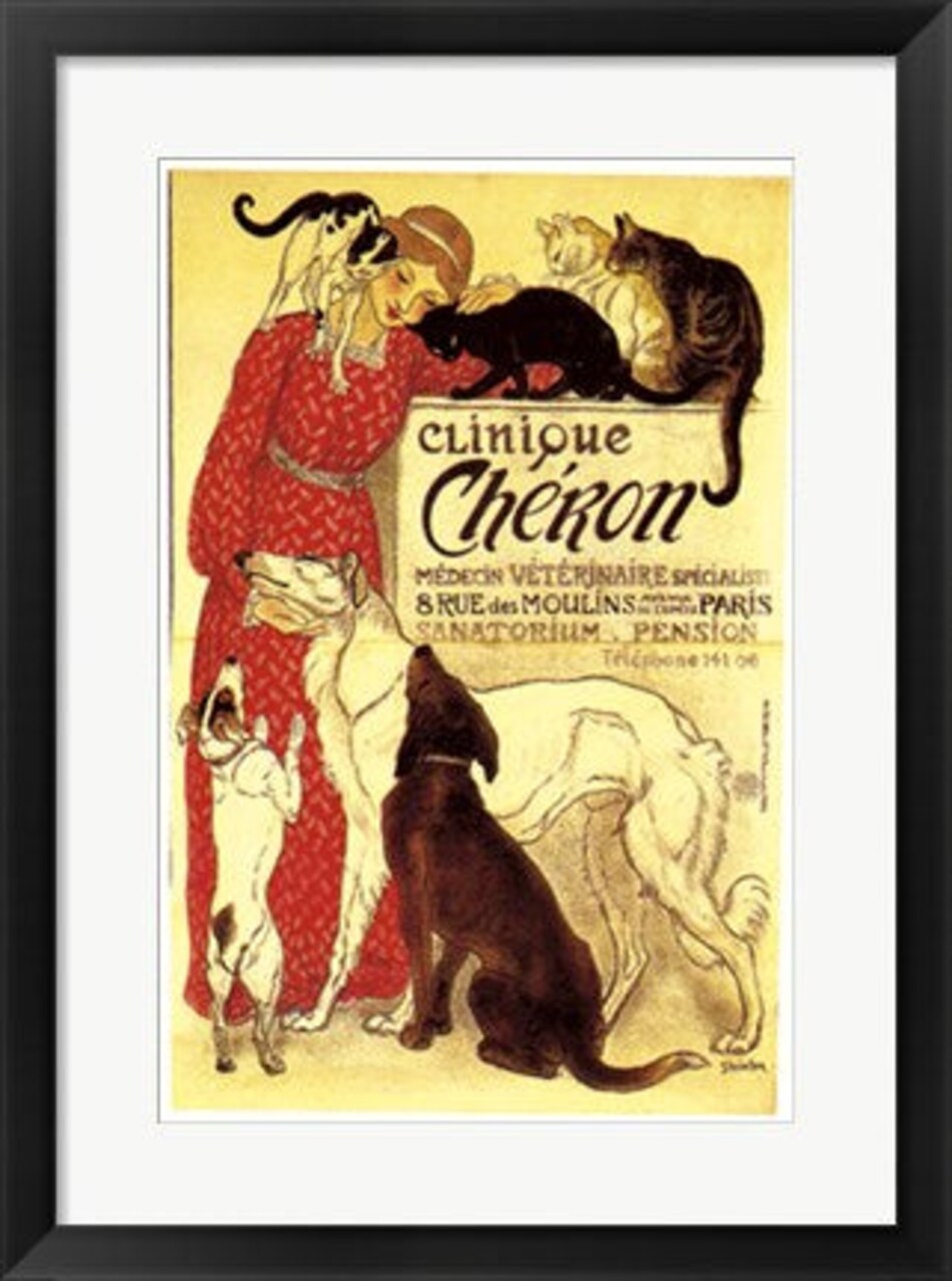 Framed Art Clinique Cheron by Theophile Alexandre Steinlen - Vintage